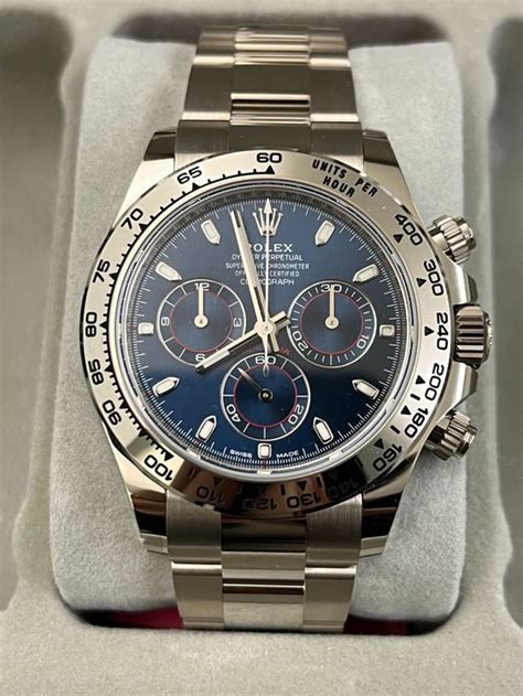 rolex daytona weißgold blaues zifferblatt preis